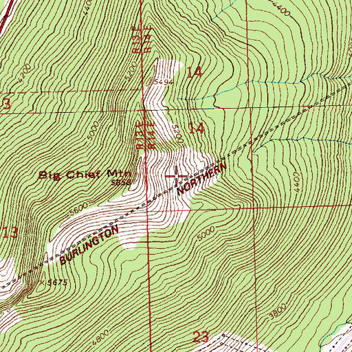 Topographic Map of Big Chief Mountain, WA