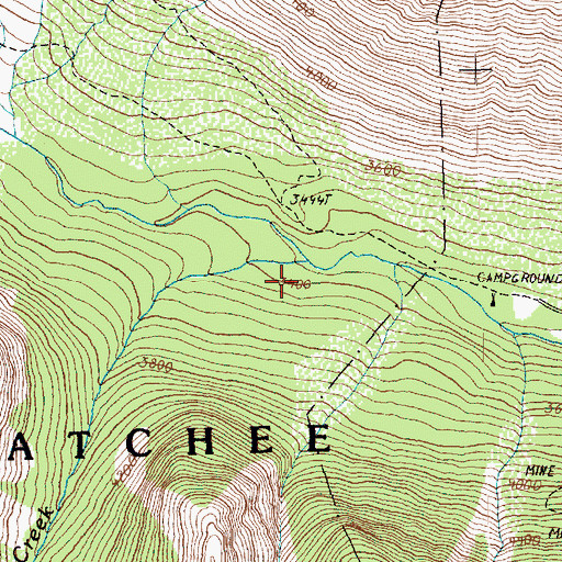 Topographic Map of Big Creek, WA
