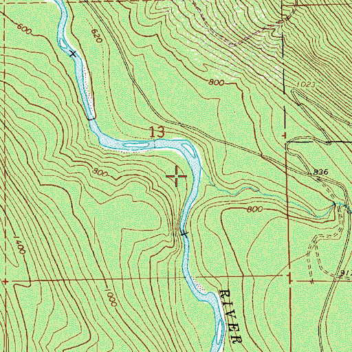 Topographic Map of Big Creek, WA