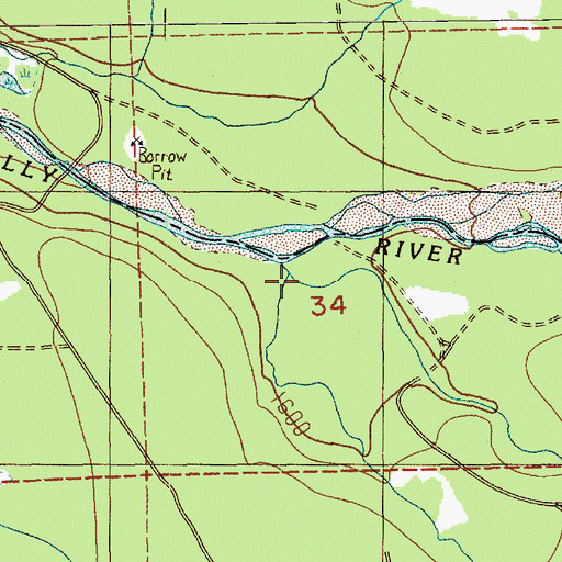 Topographic Map of Big Creek, WA
