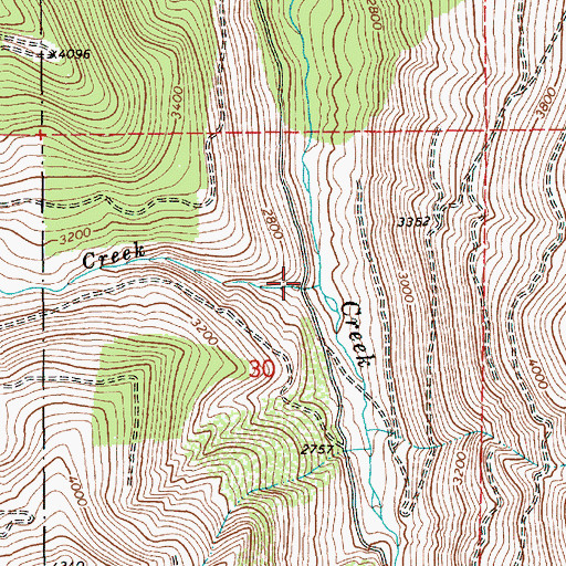 Topographic Map of Big Creek, WA