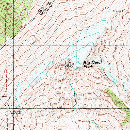 Topographic Map of Big Devil Peak, WA