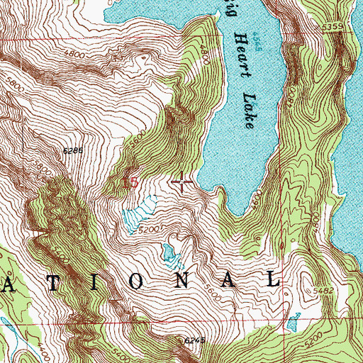 Topographic Map of Big Heart Lake, WA
