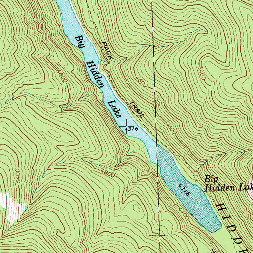 Topographic Map of Big Hidden Lake, WA