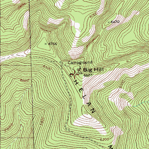 Topographic Map of Big Hill, WA