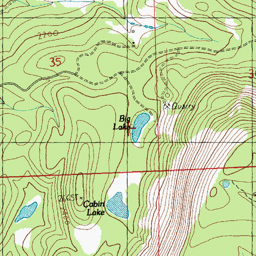 Topographic Map of Big Lake, WA