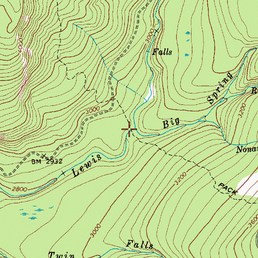 Topographic Map of Big Spring Creek, WA