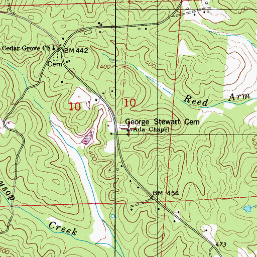 Topographic Map of Ada Chapel, AL