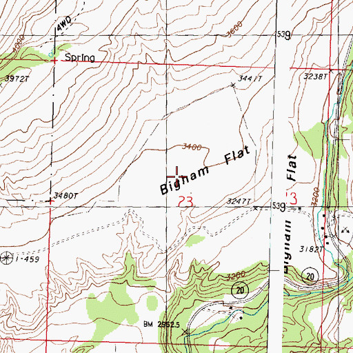 Topographic Map of Bigham Flat, WA