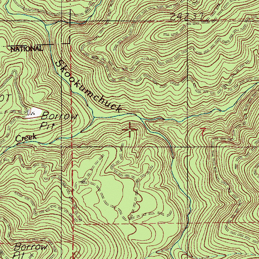 Topographic Map of Bigwater Creek, WA