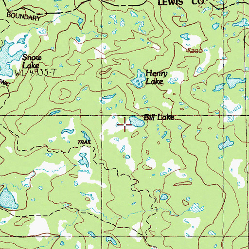 Topographic Map of Bill Lake, WA