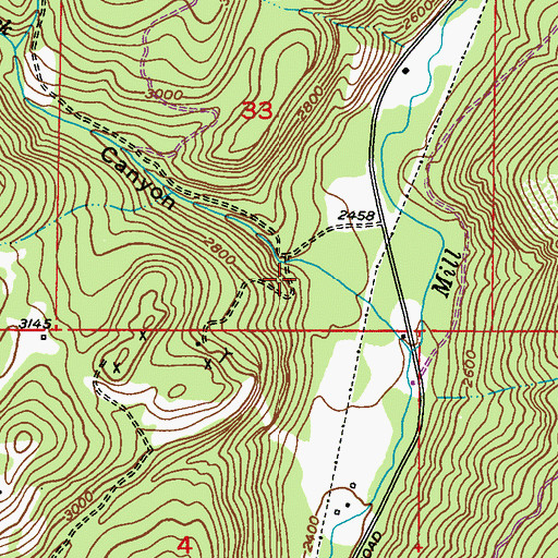 Topographic Map of Binger Canyon, WA
