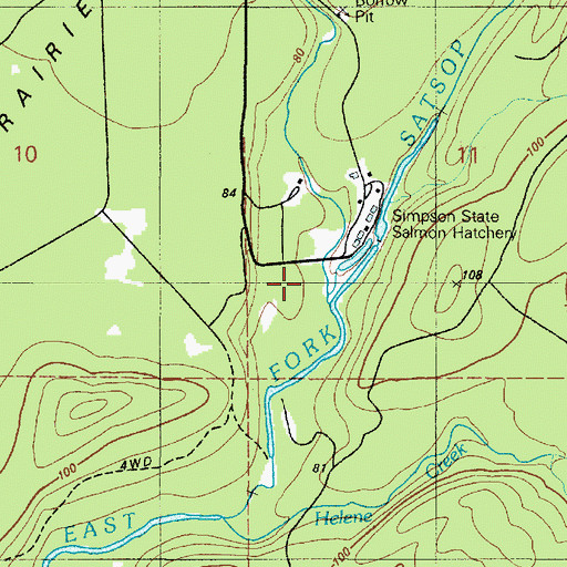 Topographic Map of Bingham Creek, WA