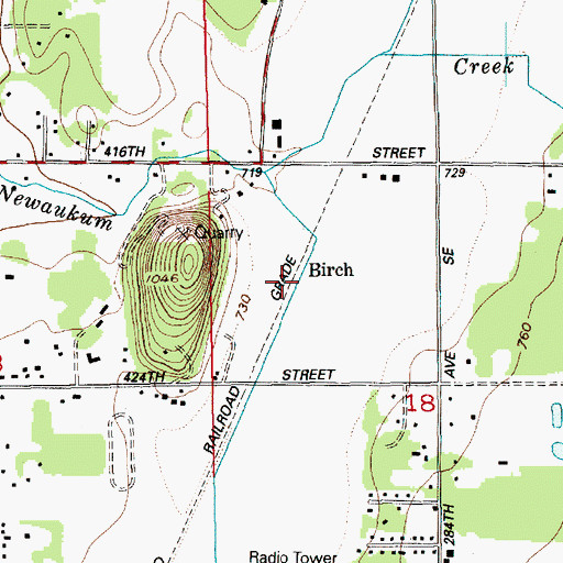 Topographic Map of Birch, WA