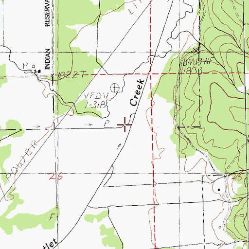 Topographic Map of Bird Creek, WA