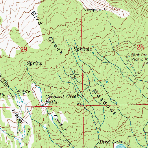 Topographic Map of Bird Creek Meadows, WA