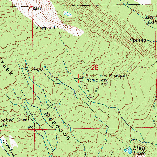 Topographic Map of Bird Creek Meadows Picnic Area, WA
