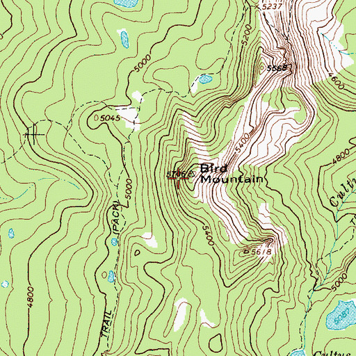 Topographic Map of Bird Mountain, WA