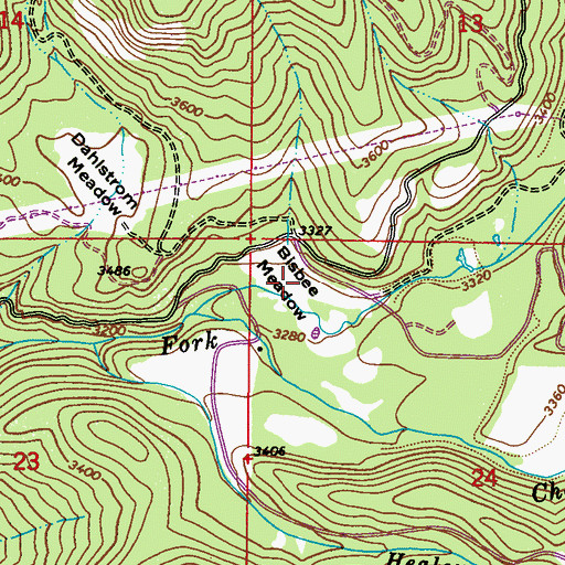 Topographic Map of Bisbee Meadow, WA