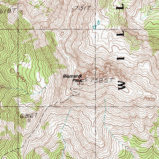 Topographic Map of Bismarck Peak, WA