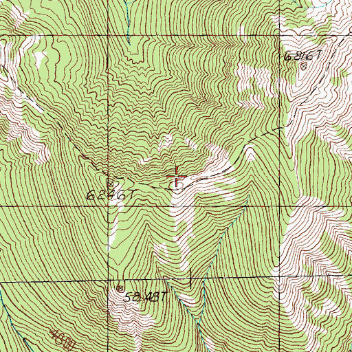 Topographic Map of Bismarck Trail, WA