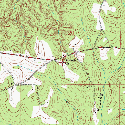 Topographic Map of Antioch Baptist Church, AL
