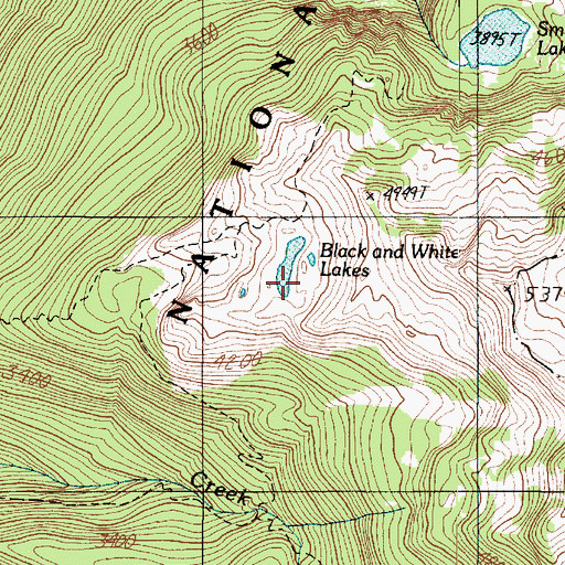 Topographic Map of Black and White Lakes, WA