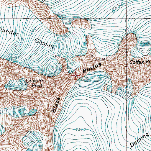 Topographic Map of Black Buttes, WA