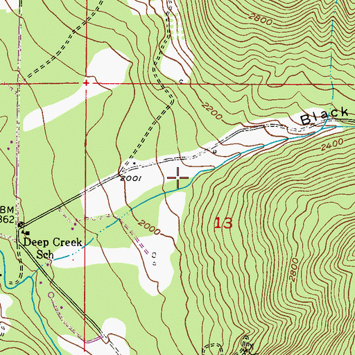 Topographic Map of Black Canyon, WA
