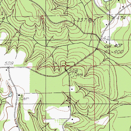 Topographic Map of Antioch Methodist Church, AL