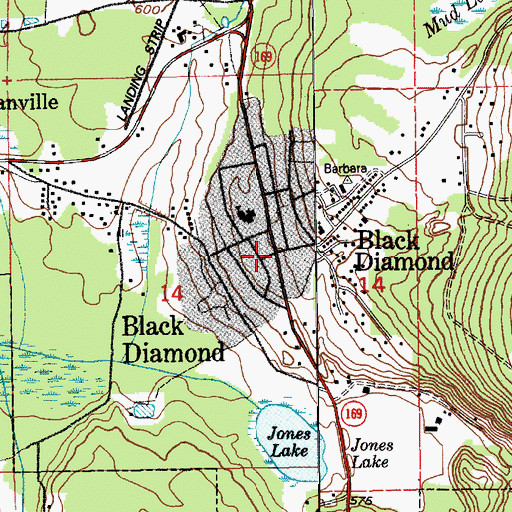 Topographic Map of Black Diamond, WA
