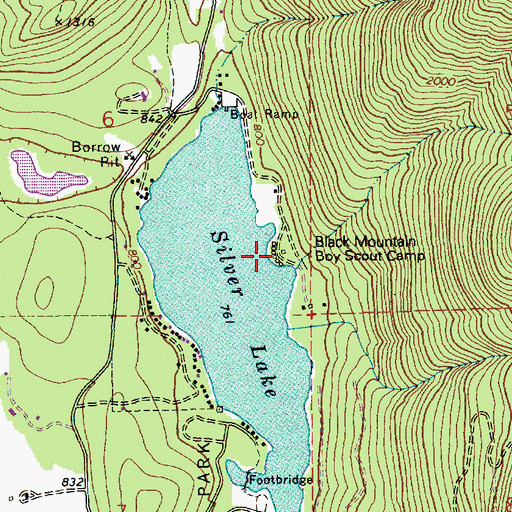 Topographic Map of Black Mountain Boy Scout Camp, WA