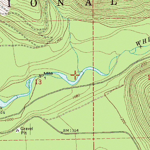 Topographic Map of Black Oak Creek, WA