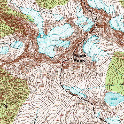 Topographic Map of Black Peak, WA