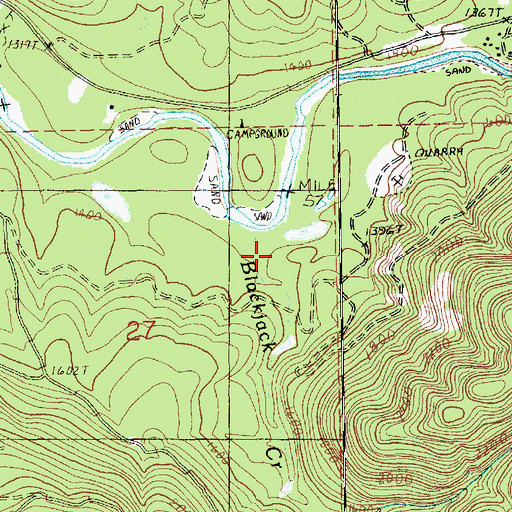 Topographic Map of Blackjack Creek, WA