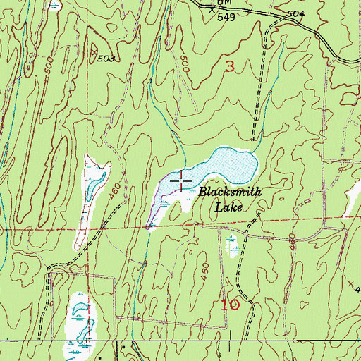 Topographic Map of Blacksmith Lake, WA