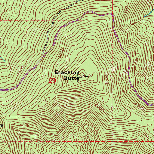 Topographic Map of Blacktail Butte, WA