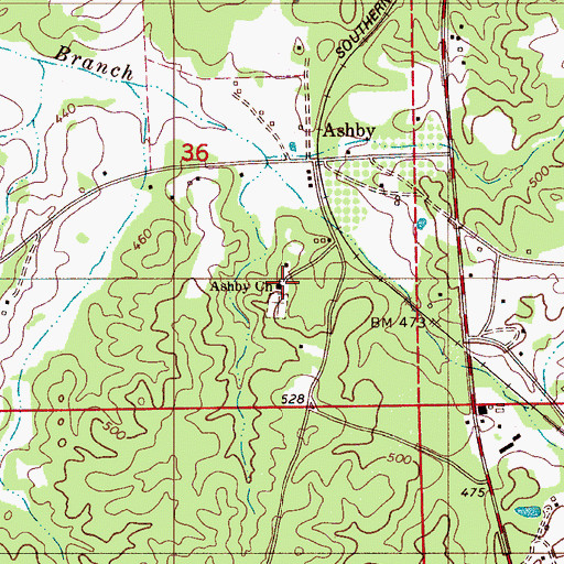 Topographic Map of Ashby Missionary Baptist Church, AL