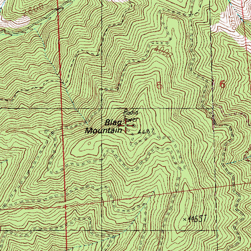 Topographic Map of Blag Mountain, WA