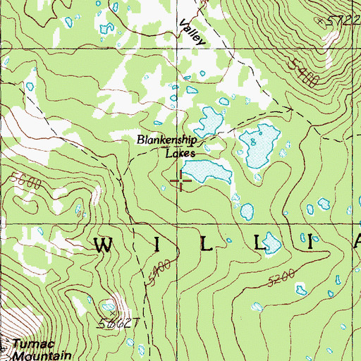 Topographic Map of Blakenship Lakes, WA