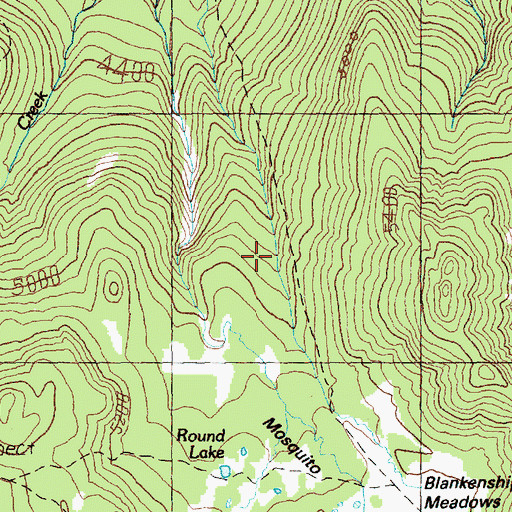 Topographic Map of Blankenship Meadows Trail, WA