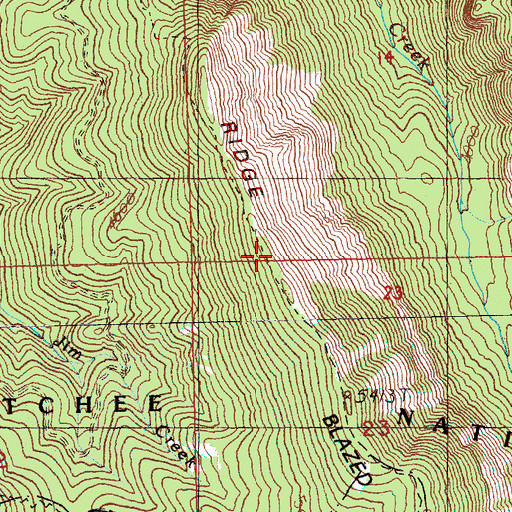 Topographic Map of Blazed Ridge, WA