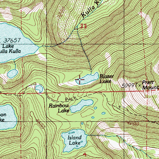 Topographic Map of Blazer Lake, WA