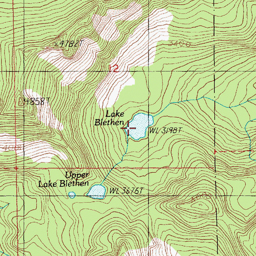 Topographic Map of Lake Blethen, WA
