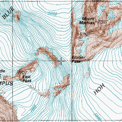 Topographic Map of Glacier Pass, WA