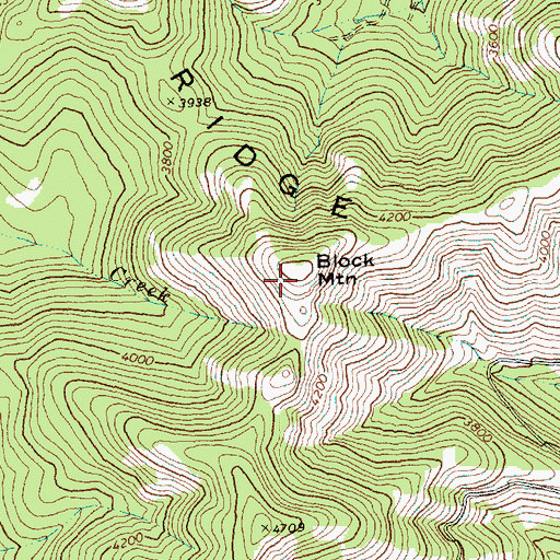 Topographic Map of Block Mountain, WA