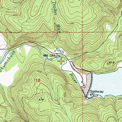 Topographic Map of Bloody Run, WA