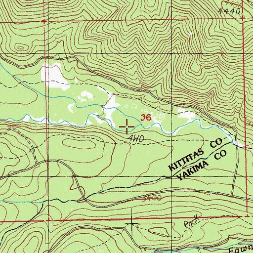 Topographic Map of Blowout Creek, WA