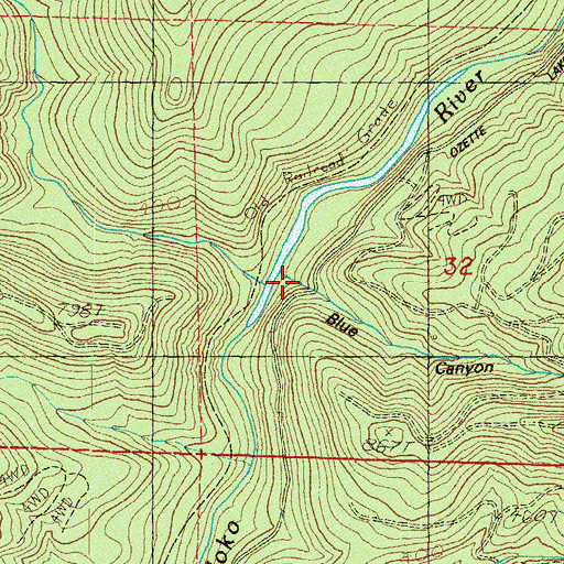 Topographic Map of Blue Canyon, WA