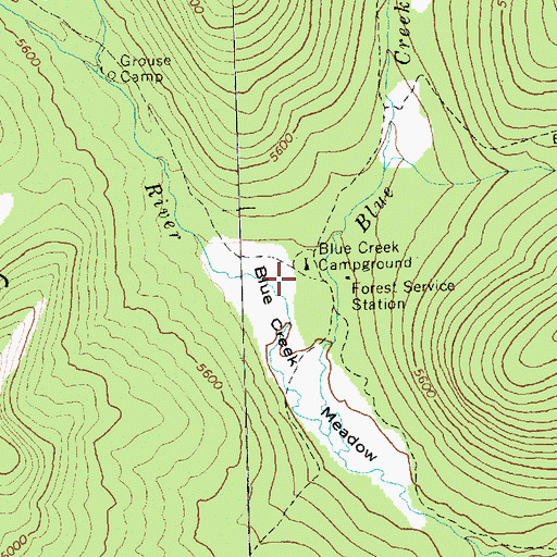 Topographic Map of Blue Creek Campground, WA
